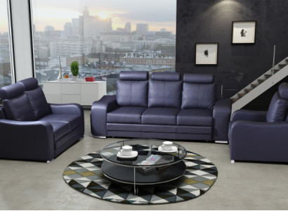 Sofagarnitur 3+1 Sitzer Set Design Sofas Polster Couchen Leder Relax